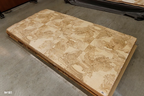 Сращенный шпон Ясень оливковый корень intarsio