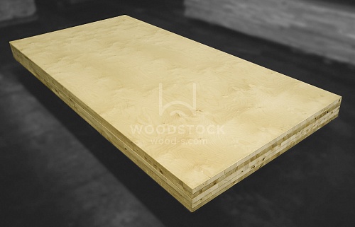 Столярная плита 30 мм, массив ели со шпоном березы Столярная плита 30 мм, массив ели со шпоном березы