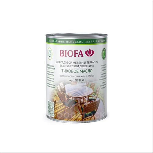 Масло и воск для древесины BIOFA 3752 Тиковое масло Масло и воск для древесины BIOFA 3752 Тиковое масло
