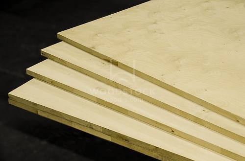 Столярная плита 40 мм, массив ели со шпоном березы Столярная плита 40 мм, массив ели со шпоном березы
