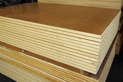 Столярная плита 25 мм, массив ели + ХДФ (Россия)