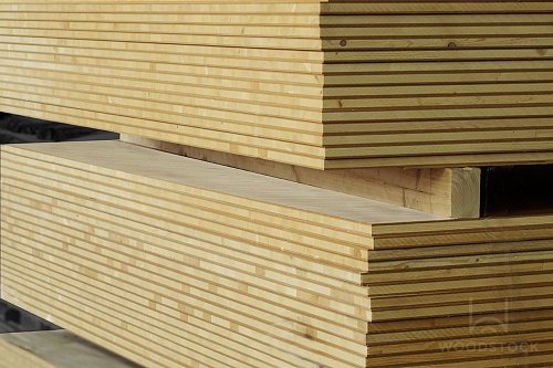 Столярная плита 25 мм, массив ели + ХДФ (Россия)